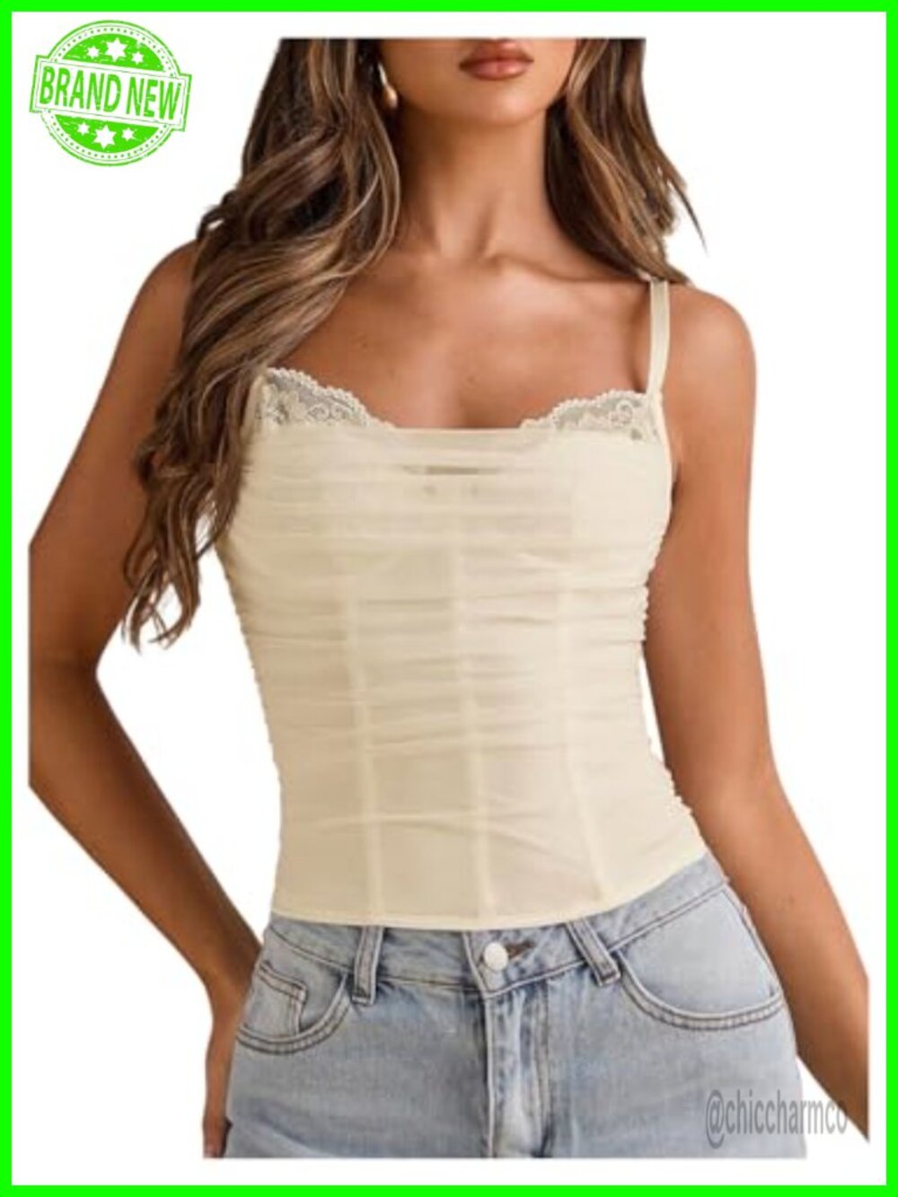 Lace Mesh Bustier Corset Top Sleeveless Backless Camisole